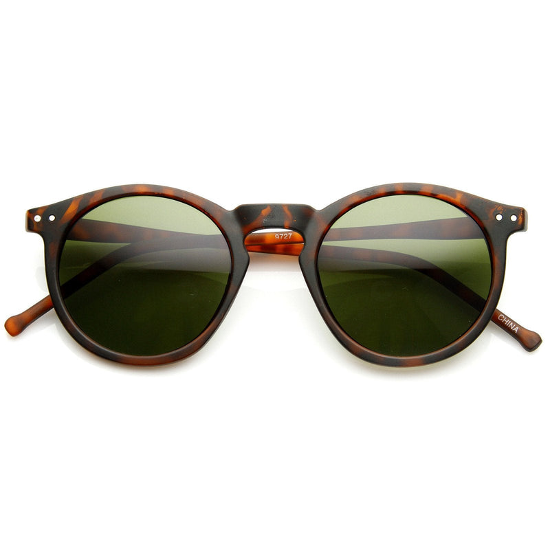 zeroUV Dapper Key Hole Vintage Horned Rim Round Circle Indie Sunglasses 8943 Sunglasses
