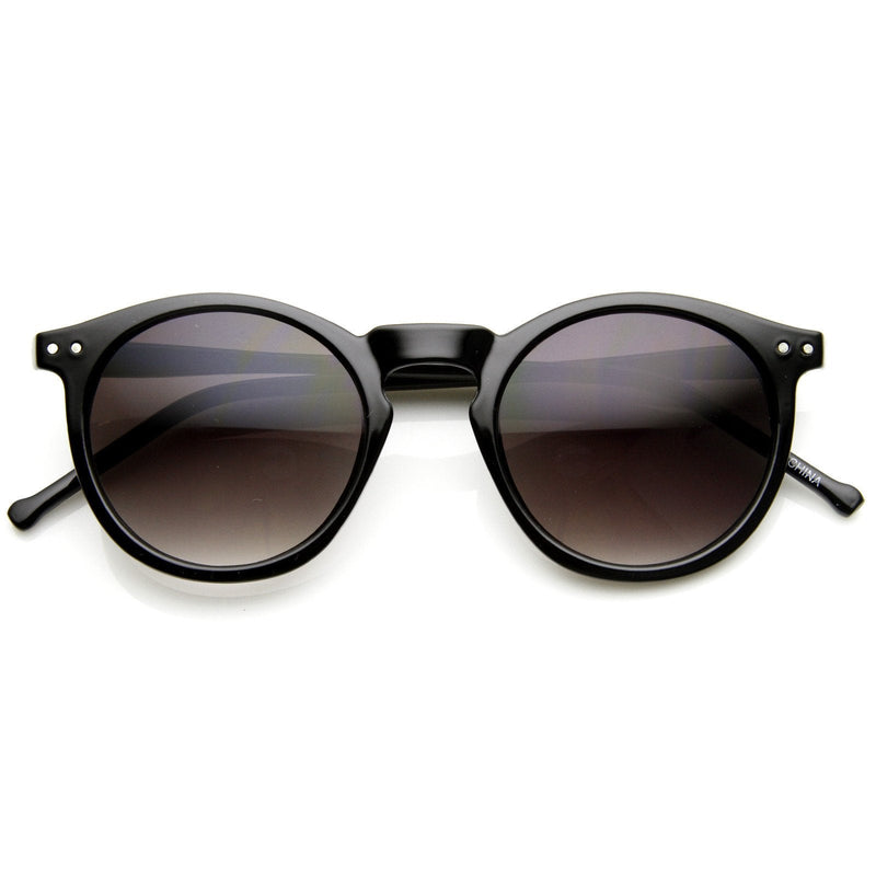zeroUV Dapper Key Hole Vintage Horned Rim Round Circle Indie Sunglasses 8943 Sunglasses