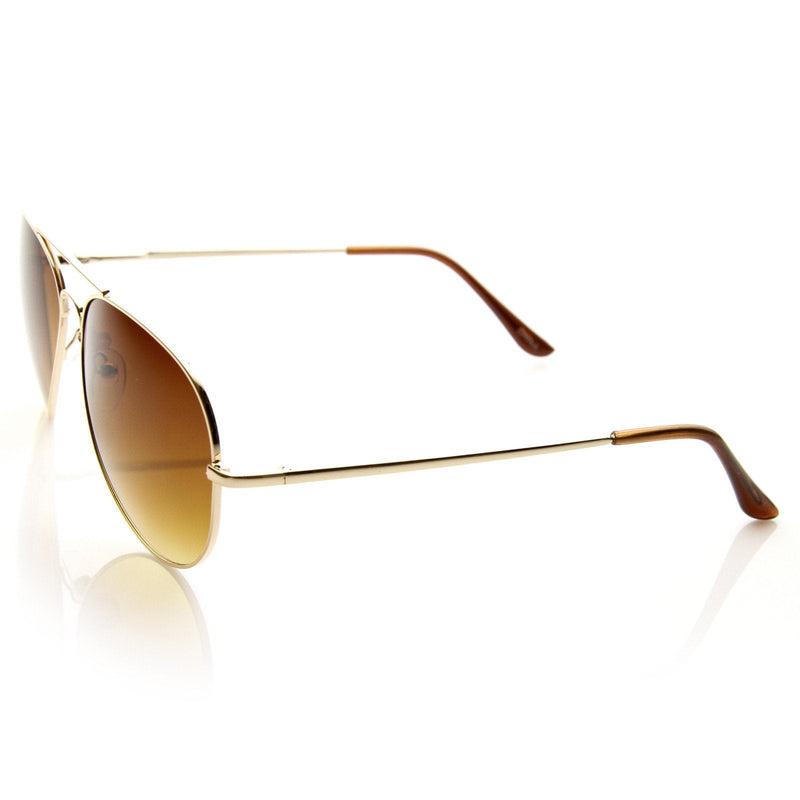 zeroUV Large Premium Metal Aviator Sunglasses W/ Spring Temples 1377 Sunglasses