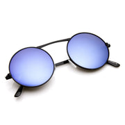 zeroUV Large Retro Round Steampunk Mirrored Lens Sunglasses 8759 Sunglasses