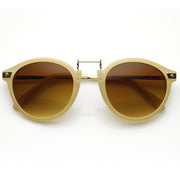 zeroUV Vintage Steampunk Inspired Round Horned Rim Frame Sunglasses 8591 Sunglasses