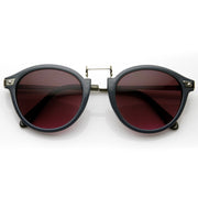 zeroUV Vintage Steampunk Inspired Round Horned Rim Frame Sunglasses 8591 Sunglasses