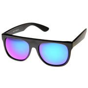 zeroUV Retro Super Flat Top Flash Mirrored Lens Sunglasses 8090 Sunglasses