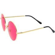 zeroUV Retro Hippie Round Color Tone Metal Sunglasses 9892 Sunglasses