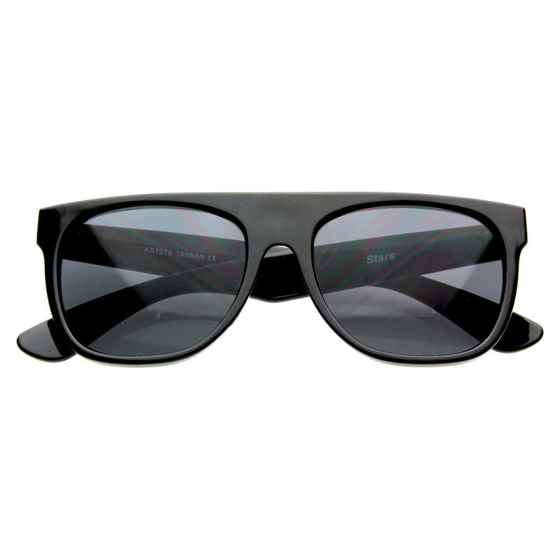 zeroUV Super Flat Block Top Retro Horned Rim Sunglasses 8066 Sunglasses