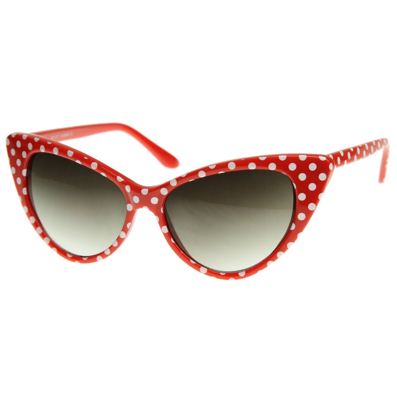 zeroUV Retro 1950's Polka Dot Cat Eye Fashion Sunglasses 8498 Sunglasses