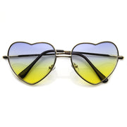 zeroUV Cute Metal Heart Shape Rainbow Color Lens Sunglasses 9205 Sunglasses