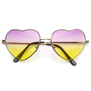 zeroUV Cute Metal Heart Shape Rainbow Color Lens Sunglasses 9205 Sunglasses