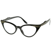 zeroUV Vintage 1950s Fashion Clear Lens Glasses Rhinestones 8434 Glasses
