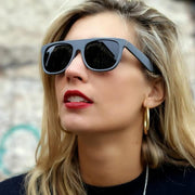 zeroUV Hipster Super Flat Top Retro Horned Rim Sunglasses 8066 Sunglasses