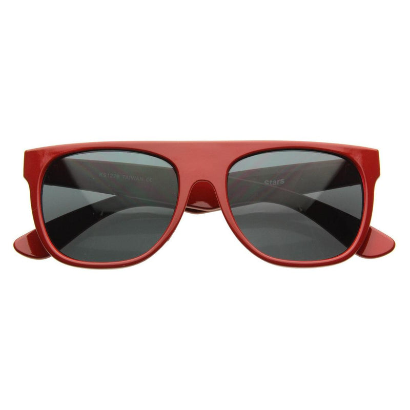 zeroUV Hipster Super Flat Top Retro Horned Rim Sunglasses 8066 Sunglasses