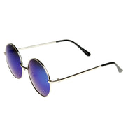 zeroUV Retro Flash Color Mirror Lens Round Metal Sunglasses 9203 Sunglasses