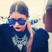 zeroUV New Flash Mirrored Lens Horned Rim Half Frame Sunglasses 8927 Sunglasses