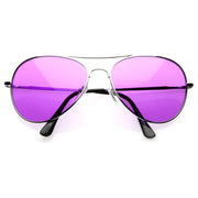 zeroUV Retro Metal Color Tinted Lens Aviator Sunglasses 8405 59mm Sunglasses