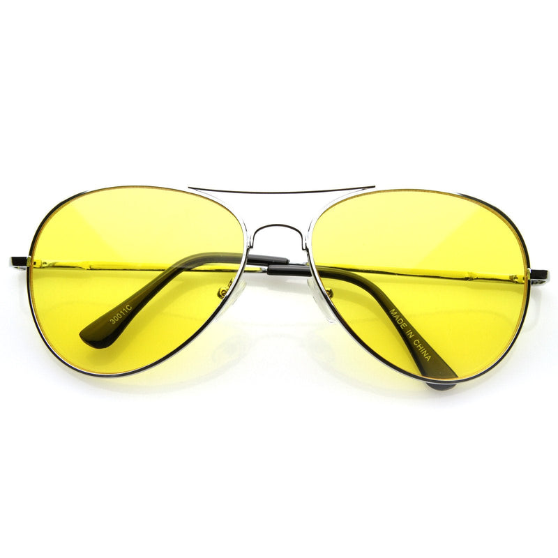 zeroUV Retro Metal Color Tinted Lens Aviator Sunglasses 8405 59mm Sunglasses