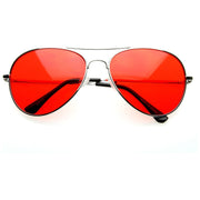 zeroUV Retro Metal Color Tinted Lens Aviator Sunglasses 8405 59mm Sunglasses