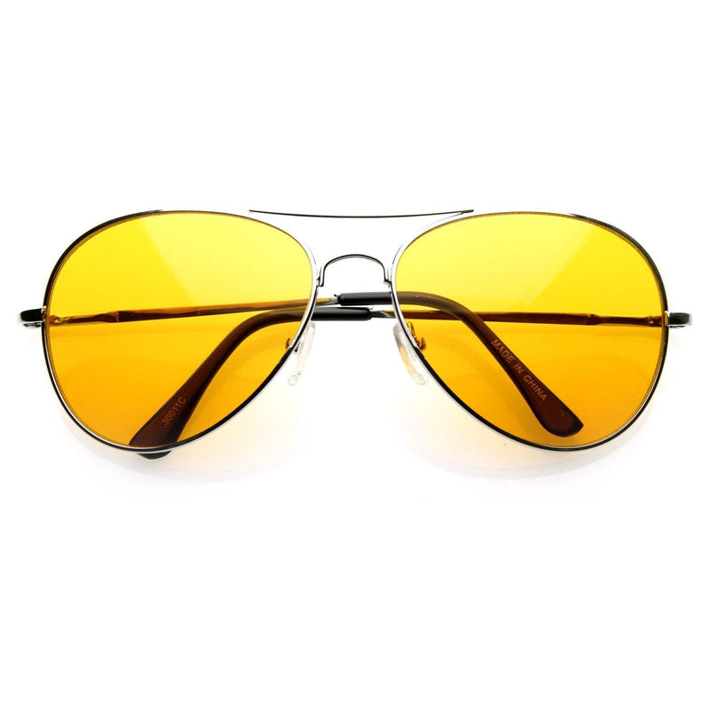 zeroUV Retro Metal Color Tinted Lens Aviator Sunglasses 8405 59mm Sunglasses