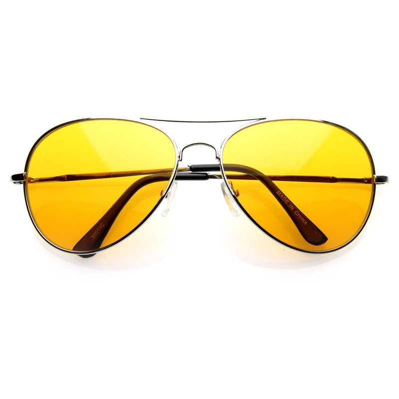 zeroUV Retro Metal Color Tinted Lens Aviator Sunglasses 8405 59mm Sunglasses