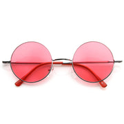 zeroUV Retro Hippie Metal Lennon Round Color Lens Sunglasses 8594 Sunglasses