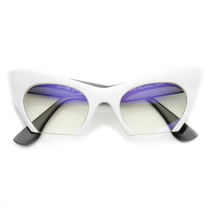 zeroUV Women's Modern Cat Eye Bottom Cut Sunglasses 9232 Sunglasses