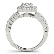 Bids.com 14k White Gold Round Floral Motif Diamond Engagement Ring (1 5/8 cttw) Rings
