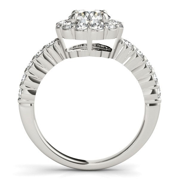 Bids.com 14k White Gold Round Floral Motif Diamond Engagement Ring (1 5/8 cttw) Rings