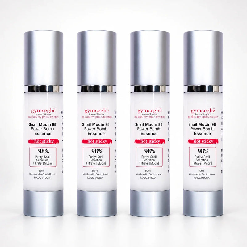gymsegbë Snail Mucin 98 Power Bomb Essence Anti-Aging Facial White Smoke 4 Bottles Save $4.97