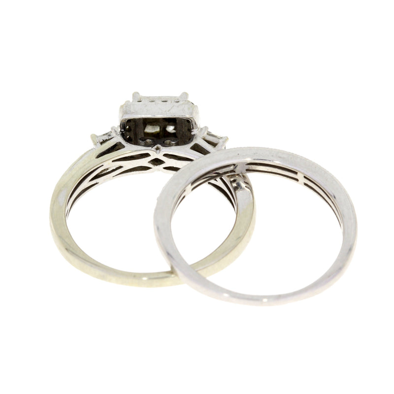 Bids.com 1.00ct Diamond Engagement Ring Set 10KT White Gold Rings