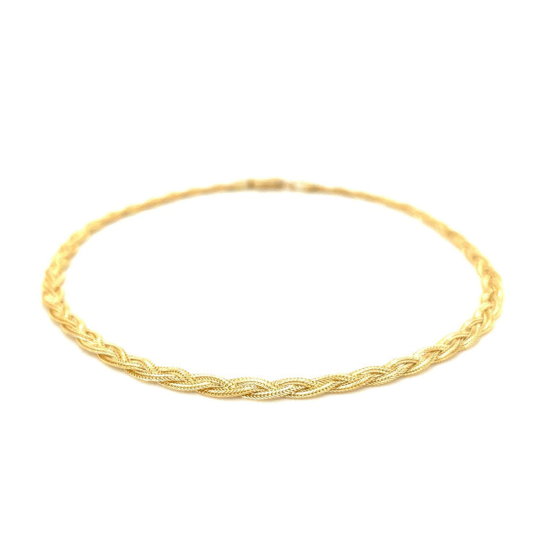 Bids.com 3.5mm 14k Yellow Braided Foxtail Anklet Accessories