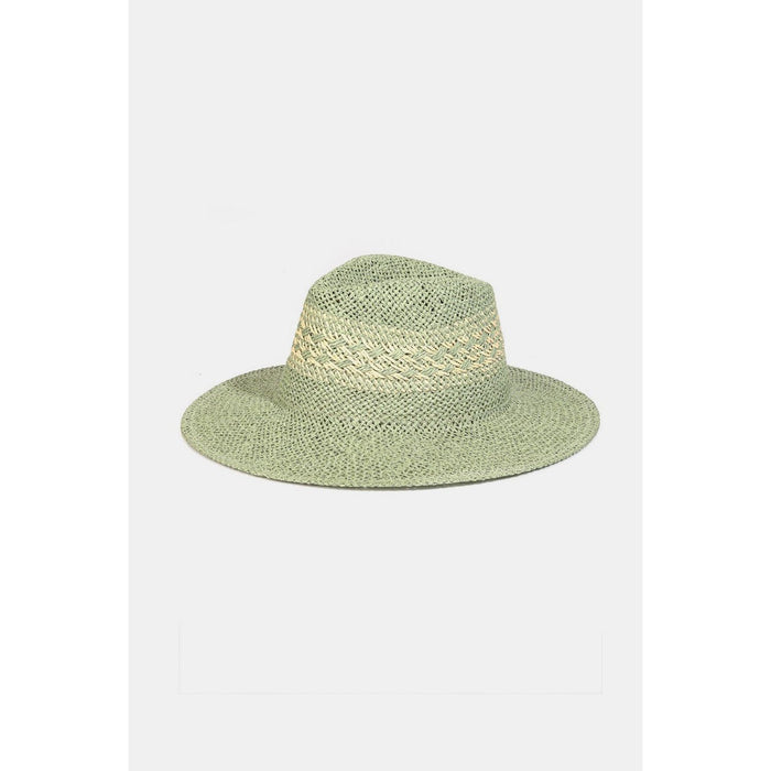 Fame Contrast Wide Brim Straw Hat