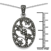 Bids.com 0.28 Carat Genuine Black Diamond .925 Sterling Silver Pandent Pendants