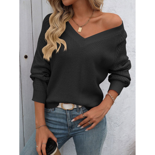 V-Neck Long Sleeve Sweater