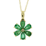 Bids.com Emerald Diamond Fashion Pendants 14KT Yellow Gold Pendants