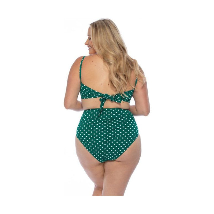 GREEN POLKA DOT HIGH WAIST BIKINI SET