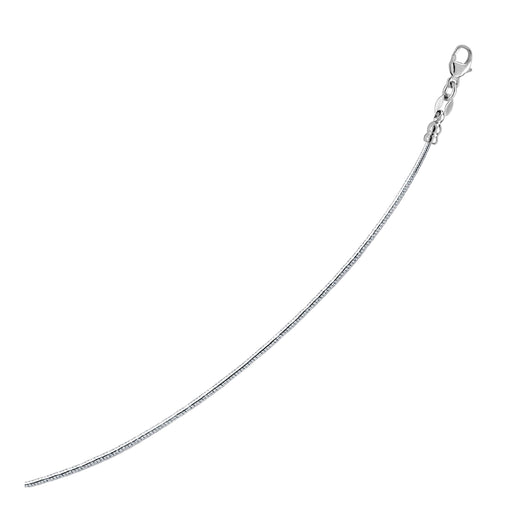 Bids.com Sterling Silver Round Omega Style Chain Necklace with Rhodium Plating (1.55mm) Necklaces