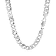Bids.com Rhodium Plated 7.2mm Sterling Silver Curb Style Chain Necklaces