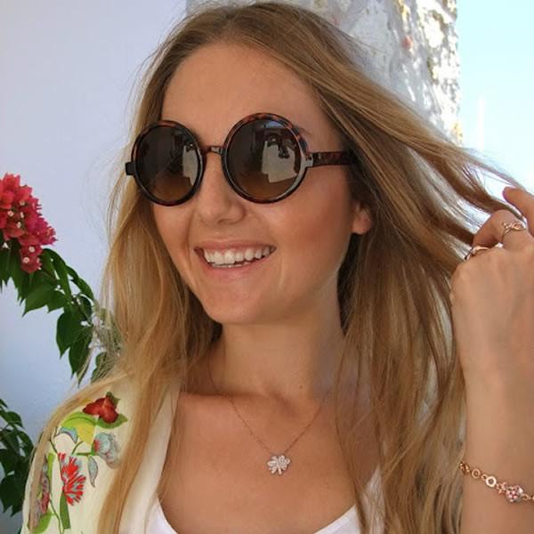 zeroUV 1980's Retro Round Sunglasses Fashion Sunglasses 8754 Sunglasses