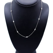 Bids.com 14K White Gold 1.00 Cttw Bezel Set Round Diamond Marquise Shaped Milgrain Station 18" Collar Necklace (G-H Color, SI1-SI2 Clarity) Necklaces