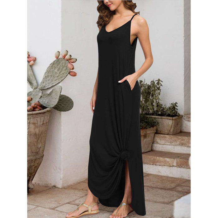 Slit Scoop Neck Sleeveless Dress