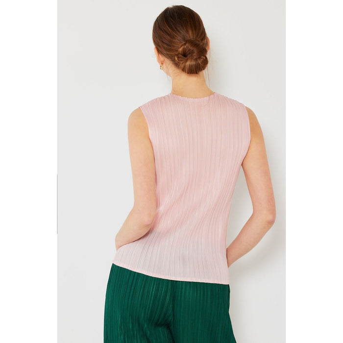 Marina West Swim Pleated Sleeveless Crewneck Tank