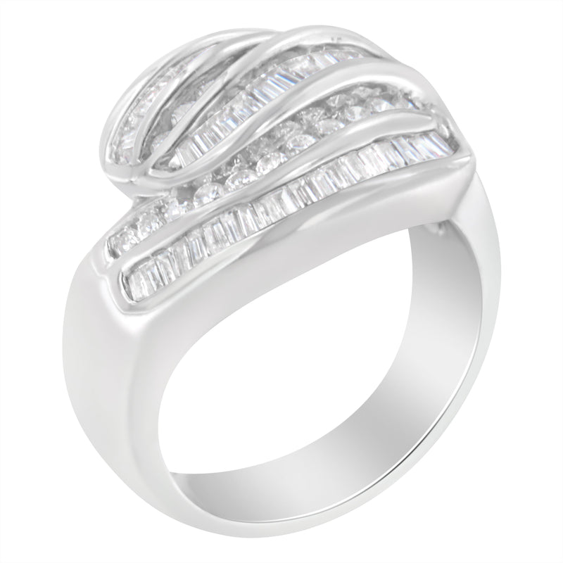 Bids.com 14KT White Gold Diamond Bypass Band Ring (1 cttw, H-I Color, SI1-SI2 Clarity) Rings