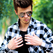 zeroUV Premium Military Mirrored Lens Metal Aviator Sunglasses 1375 58mm Sunglasses