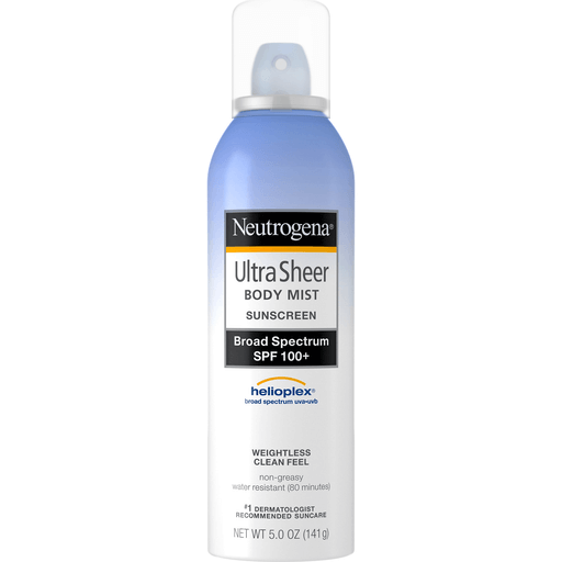 Neutrogena Neutrogena Ultra Sheer Body Mist Sunscreen Broad Spectrum - SPF 100+ - 5oz Sunscreen White Smoke