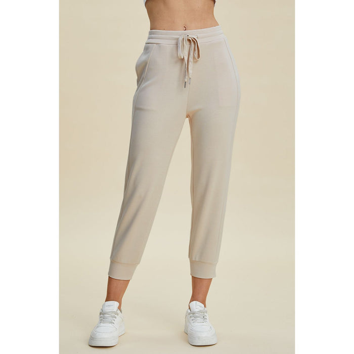 Basic Bae Full Size Air Scuba Drawstring High Waist Cropped Pants