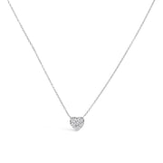 Bids.com 14K White Gold 1/4 Cttw Diamond Composite Heart Pendant Necklace - 18" Inches Necklaces