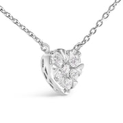 Bids.com 14K White Gold 1/4 Cttw Diamond Composite Heart Pendant Necklace - 18" Inches Necklaces
