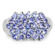 Bids.com 2.03 Carat Genuine Tanzanite .925 Sterling Silver Ring Rings