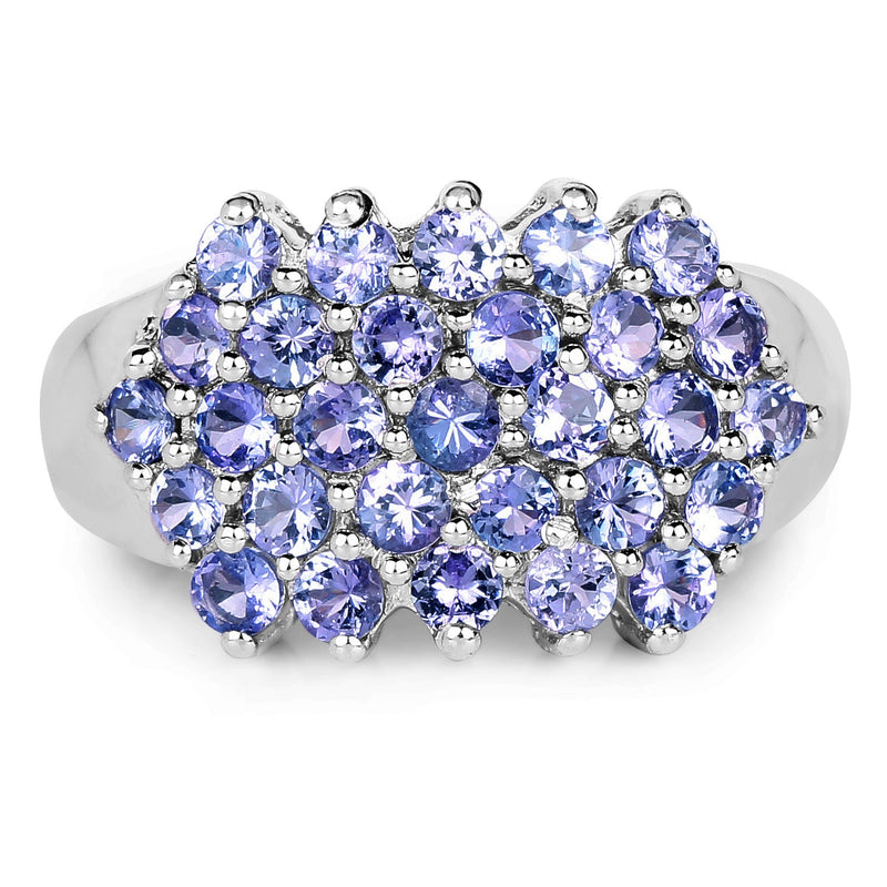 Bids.com 2.03 Carat Genuine Tanzanite .925 Sterling Silver Ring Rings