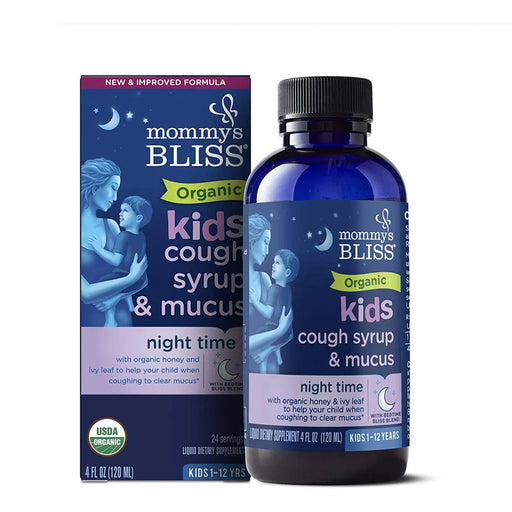 Mommy's Bliss Mommy's Bliss Organic Kids Cough Syrup & Mucus Relief Night Time - 4 Ounce Syrup