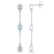 Bids.com 2.16 Carat Genuine Blue Topaz .925 Sterling Silver Earrings Earrings